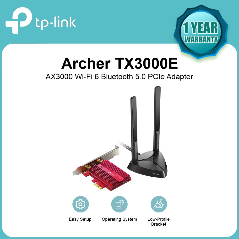 TP-LINK Archer TX3000E Wi-Fi 6 Bluetooth 5.0 PCIe Adapter