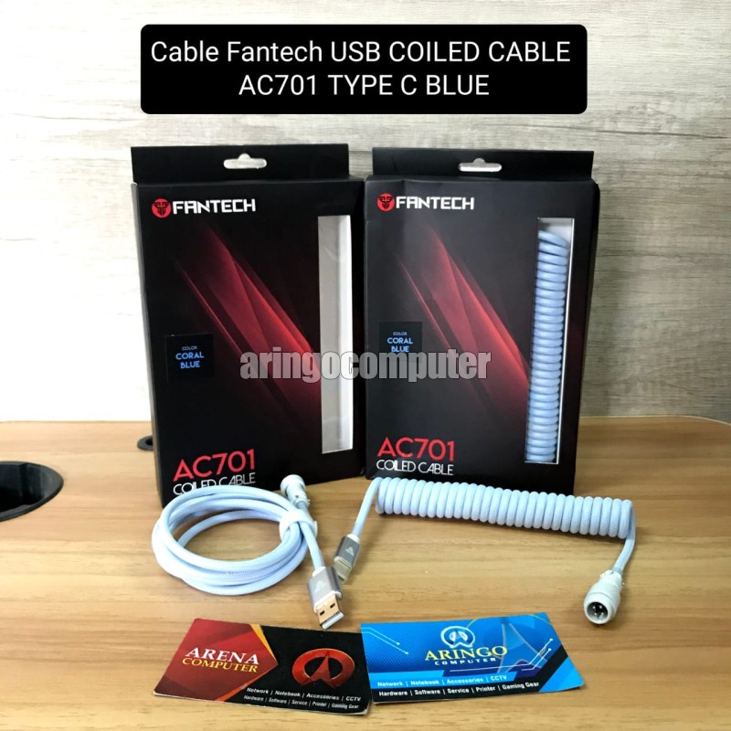 Cable Fantech USB COILED CABLE AC701 TYPE C BLUE