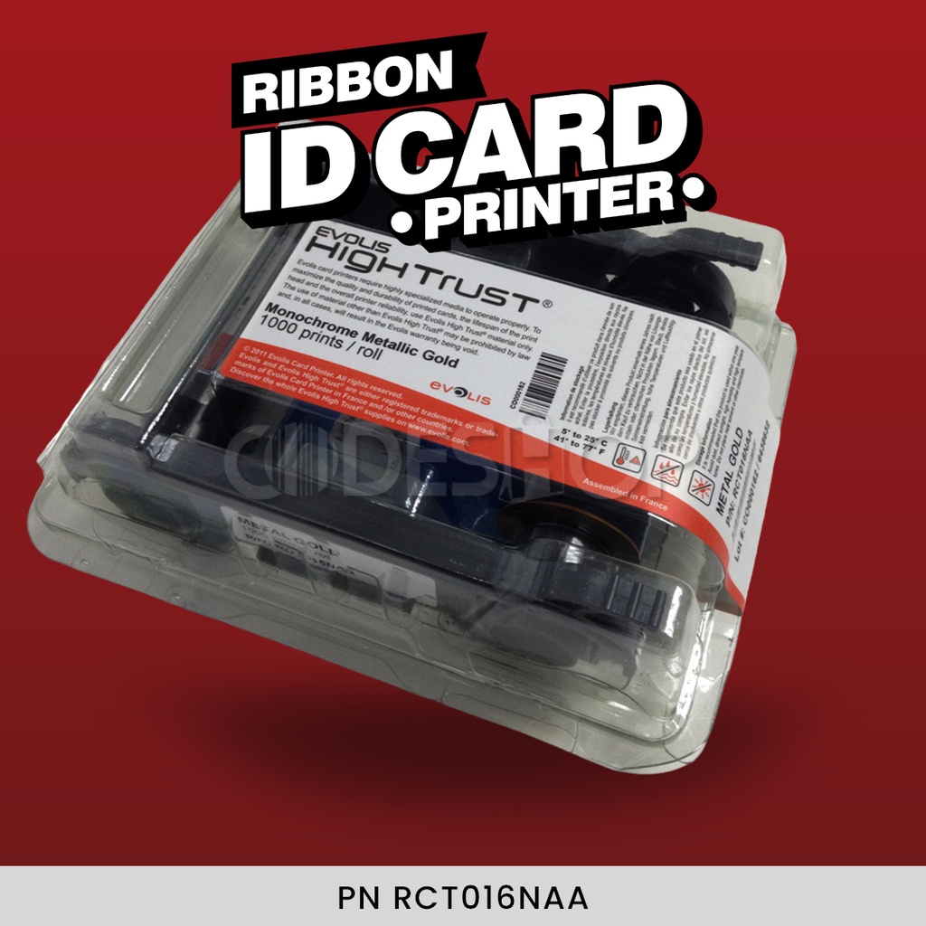 Ribbon Printer ID Card Evolis Zenius Metallic Gold PN: RCT016NAA