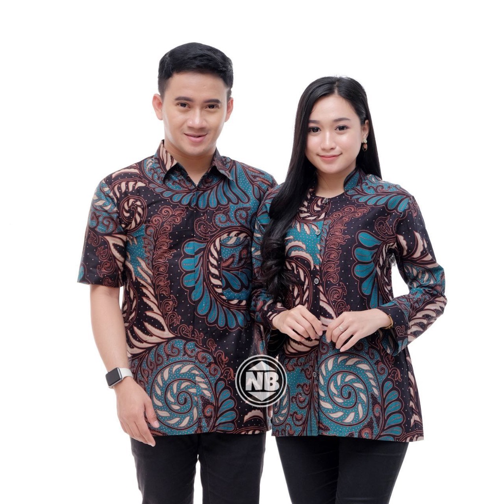 Batik Couple Modern Atasan Blouse Batik Kerja Kantor Wanita Seragam Batik M L XL XXL