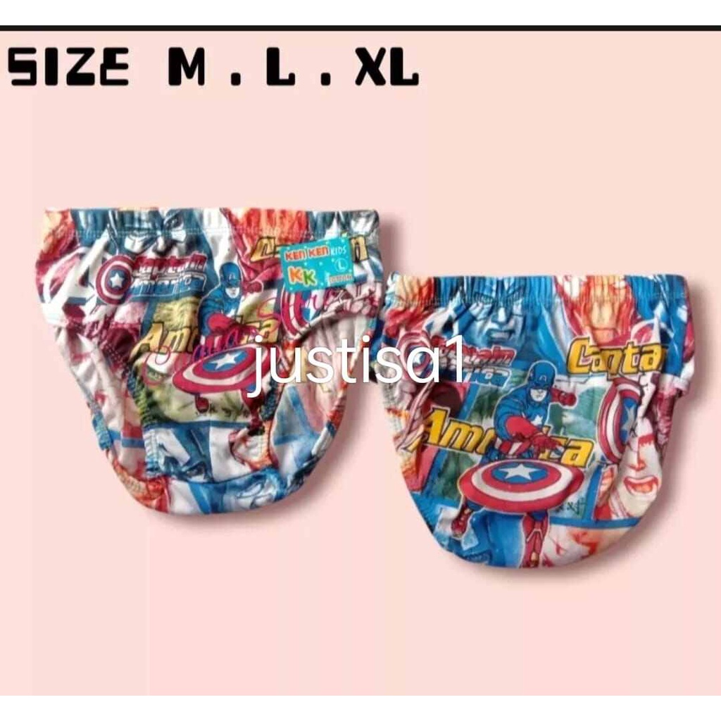 grosir 6 pcs celana dalam anak laki-laki motif karakter depan belakang full print celana dalam karakter