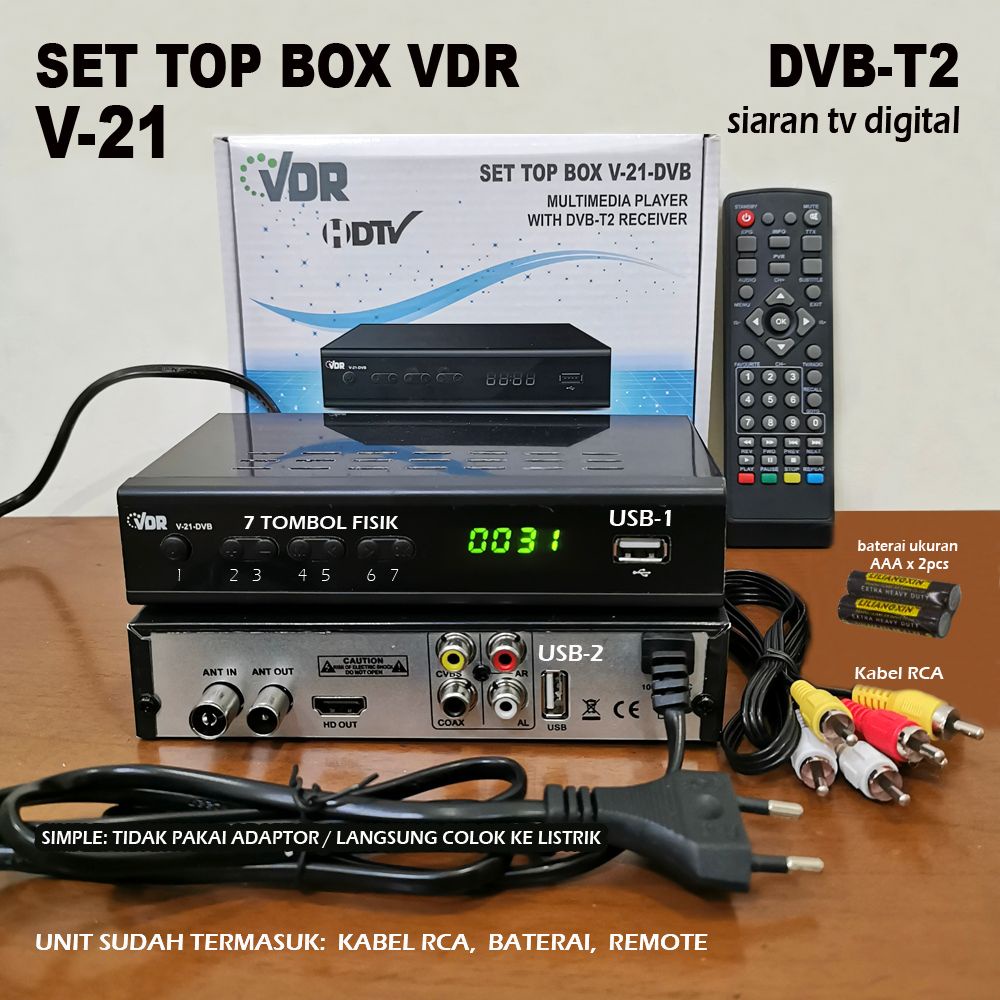 Digital TV Set Top Box STB VDR V-21 DVB T2 Receiver V21 STB VDR