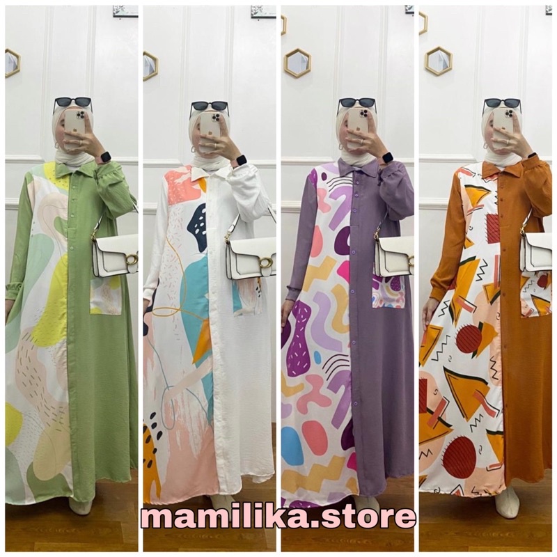 LAILA DRESS PRINTING | MIDI DRESS PRINTING | GAMIS TERBARU | GAMIS PUTIH  | GAMIS HITAM   | GAMIS KONDANGAN