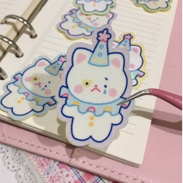 

MOKKACLUB | Mini Sticker | Original Character: Mascarpone | Clown, Cute Mascot, Diary, Scrapbook Bujo, Small Business