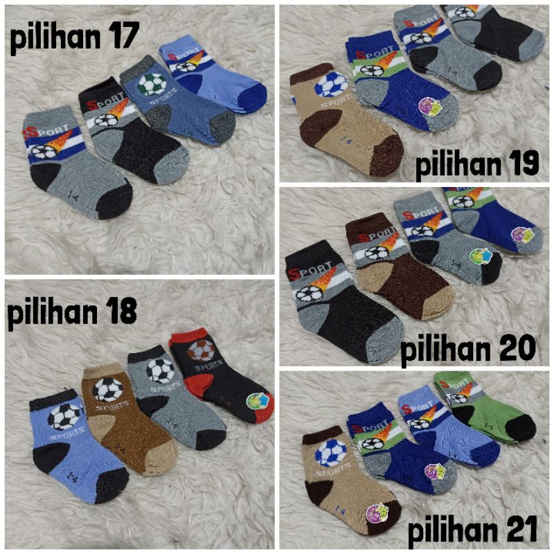 kaos kaki anak 1-2 tahun  harga 4 pasang /1bundle size 1-4 /1-5