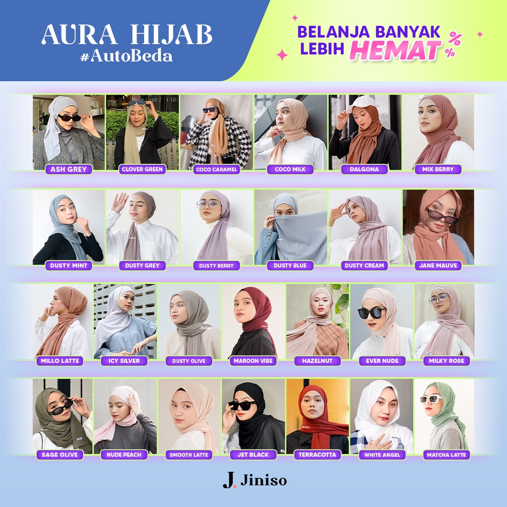 JINISO Earth Tone Pashmina Hijab Basic AURA Image 3