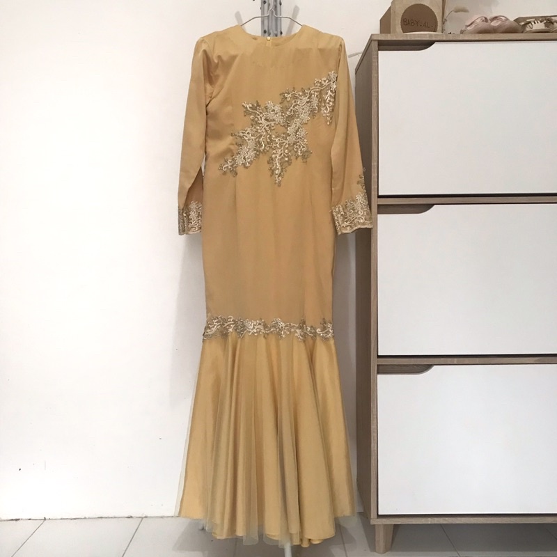 Dress Satin Premium warna Gold