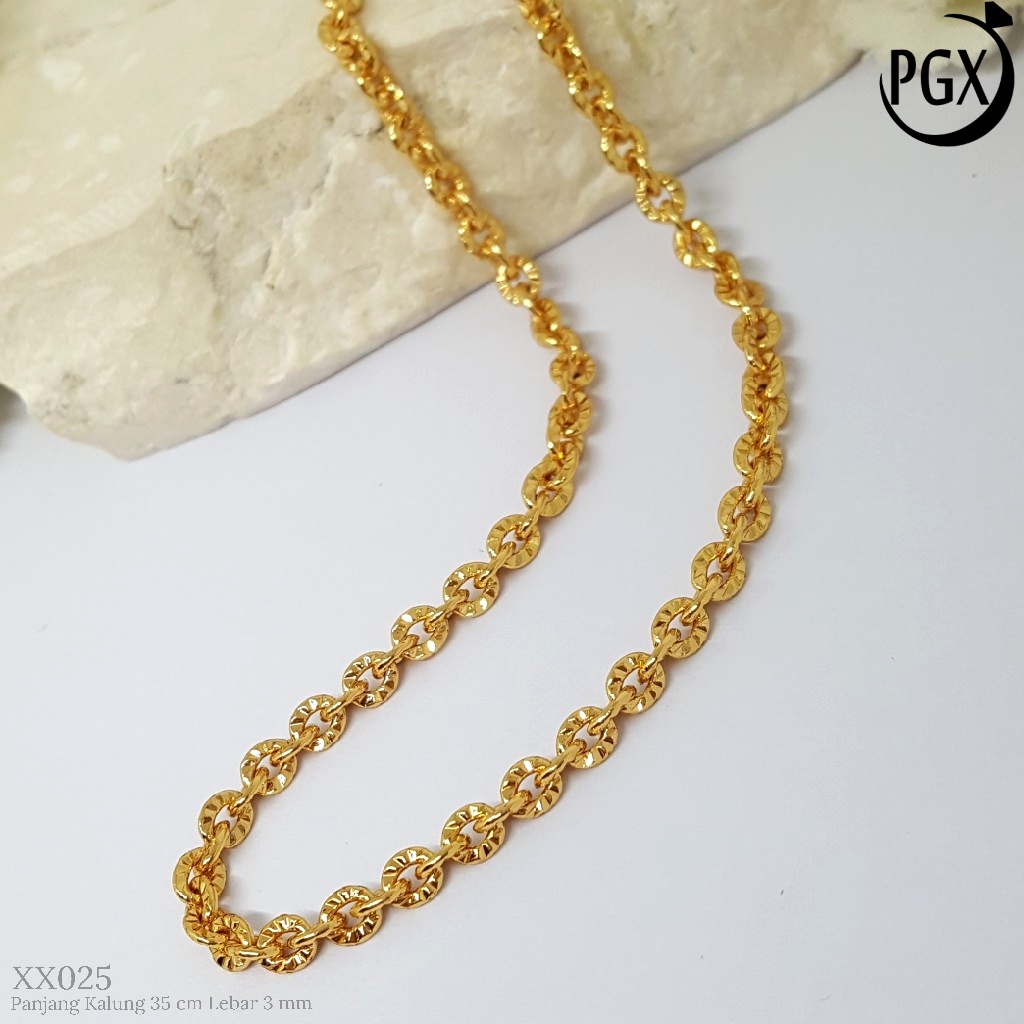 PGX Kalung Pria Wanita Xuping Perhiasan Lapis Emas Aksesoris Fashion Premium - XX025