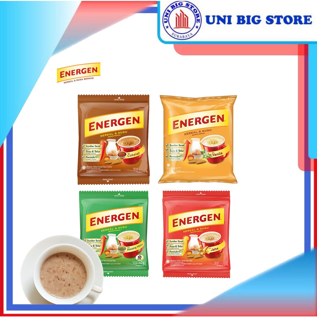 Jual Energen Sereal Cereal Susu Vanila Jahe Cokelat Kurma Kacang Hijau Gr X Sachet