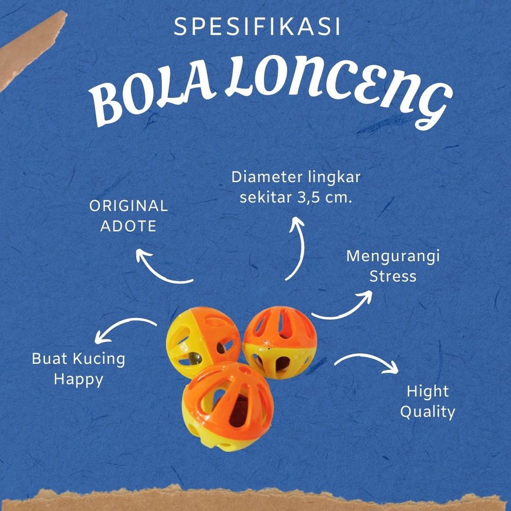 Mainan Kucing - Bola Lonceng Adote Original 2pcs FEZONE