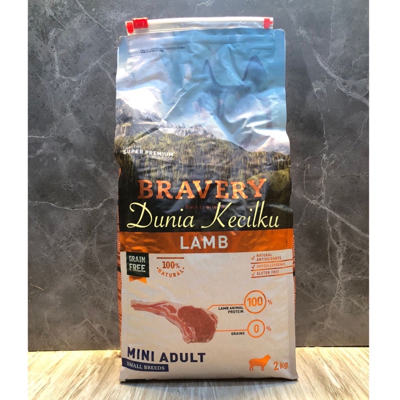 Bravery Mini Adult DOG Lamb Grain Free / Makanan Anjing Dewasa Ras Kecil FRESHPACK 2KG