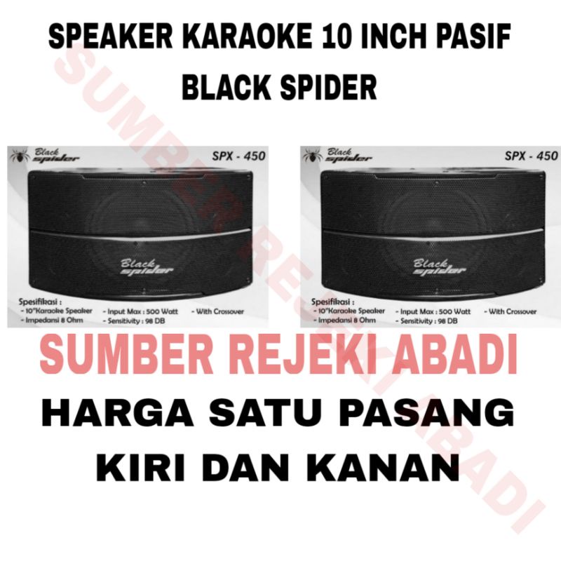 SPEAKER PASIF 10 INCH BLACK SPIDER SPX450 HARGA SEPASANG