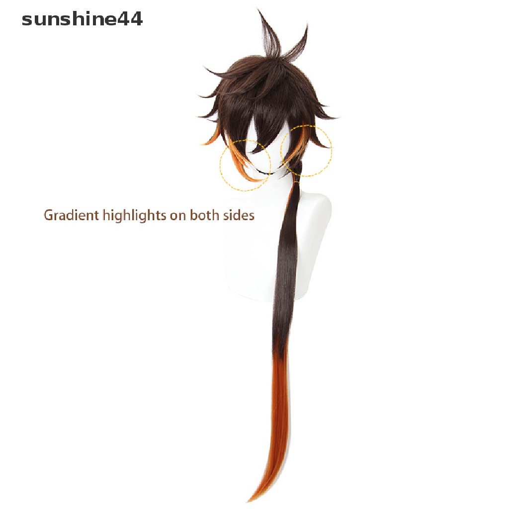 Sunshine wig / Rambut Palsu Dewasa Model Genshin Impact ZhongLi Untuk cosplay / Halloween / Karnaval / Pesta