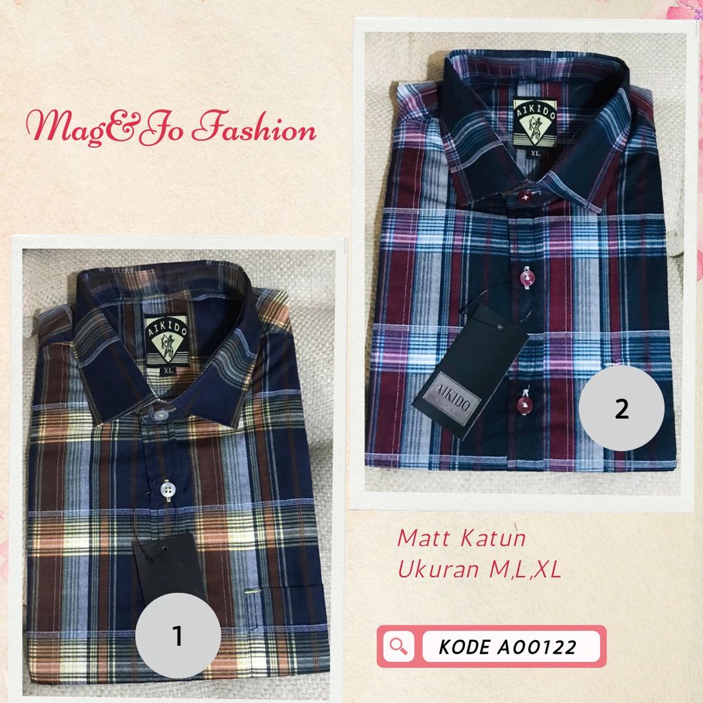 HEM KEMEJA KOTAK PRIA LENGAN PENDEK A00122