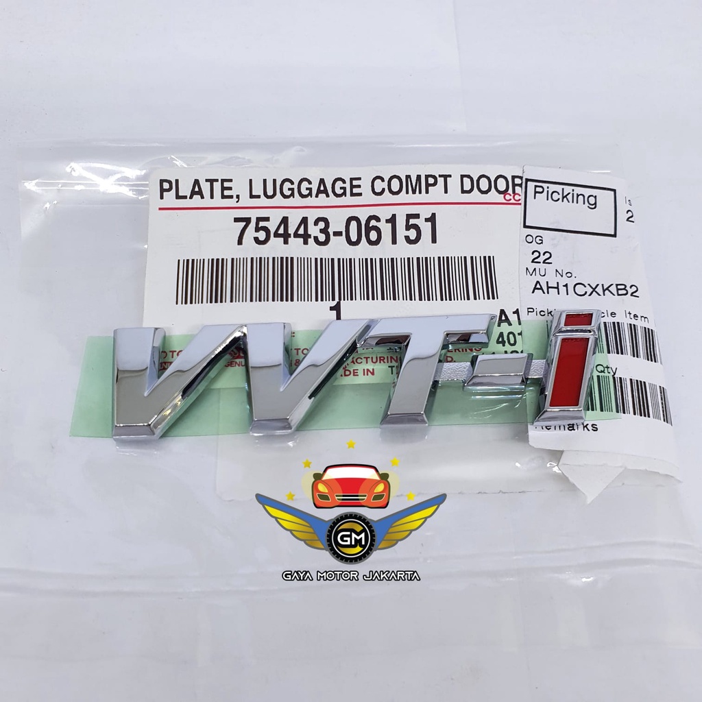 Emblem Logo VVT-i VVTi Toyota Avanza-Altis-Xenia-Rush-Vios 75443-06151