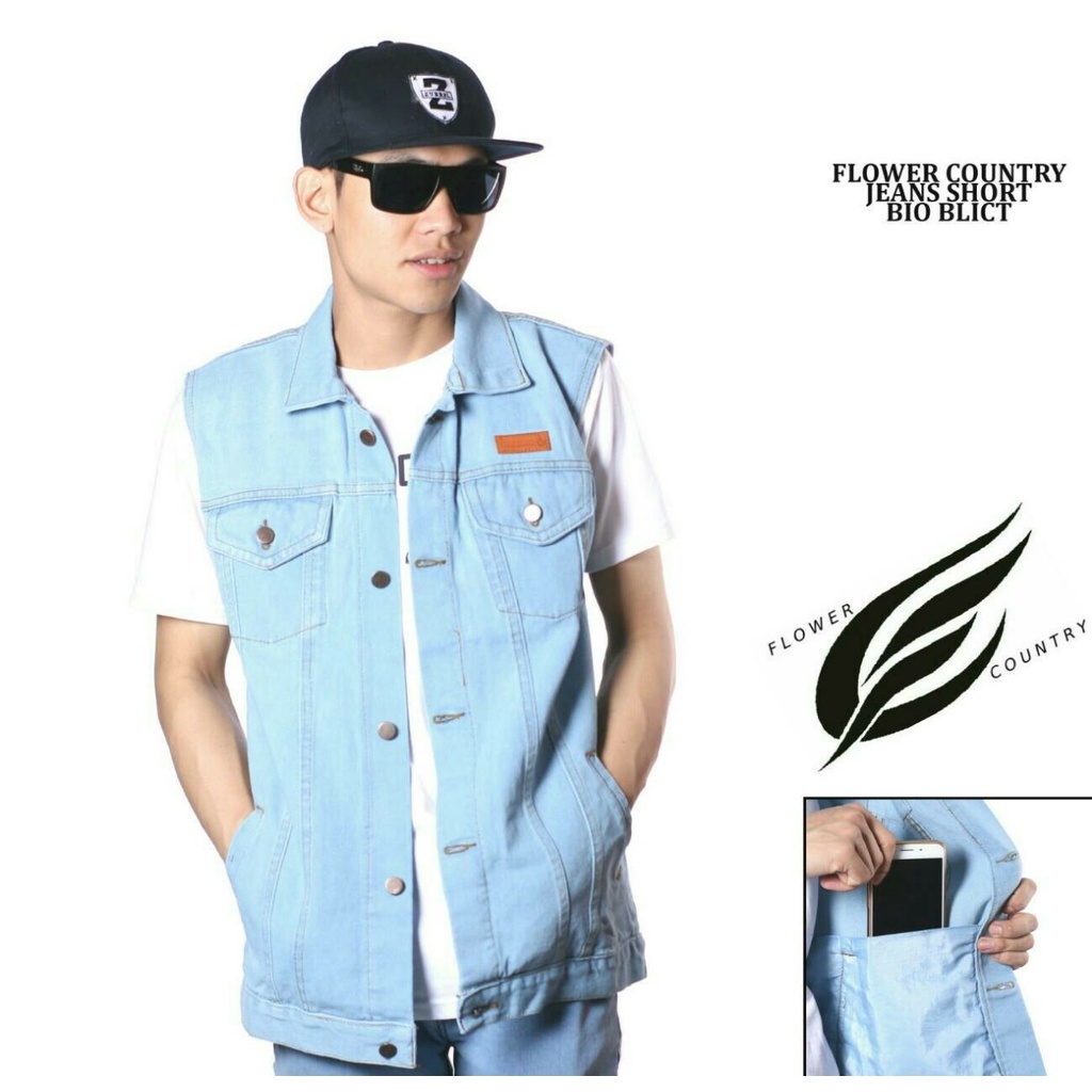 Rompi Jeans Big Size M,L,XL,XXL,XXXL Original Flower Country