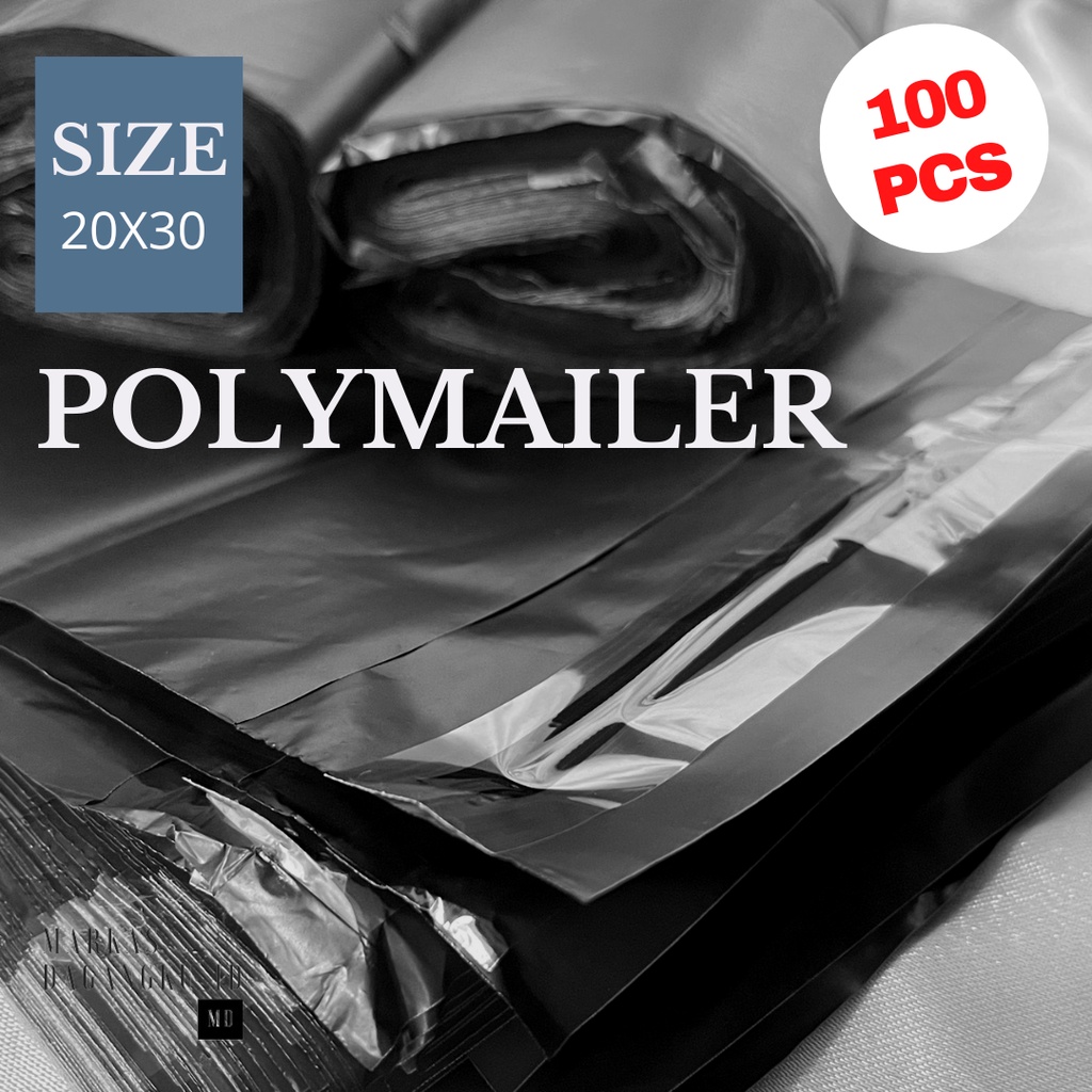 Kantong Plastik Packing Online Shop 20x30 Polymailer Hitam Ekonomis