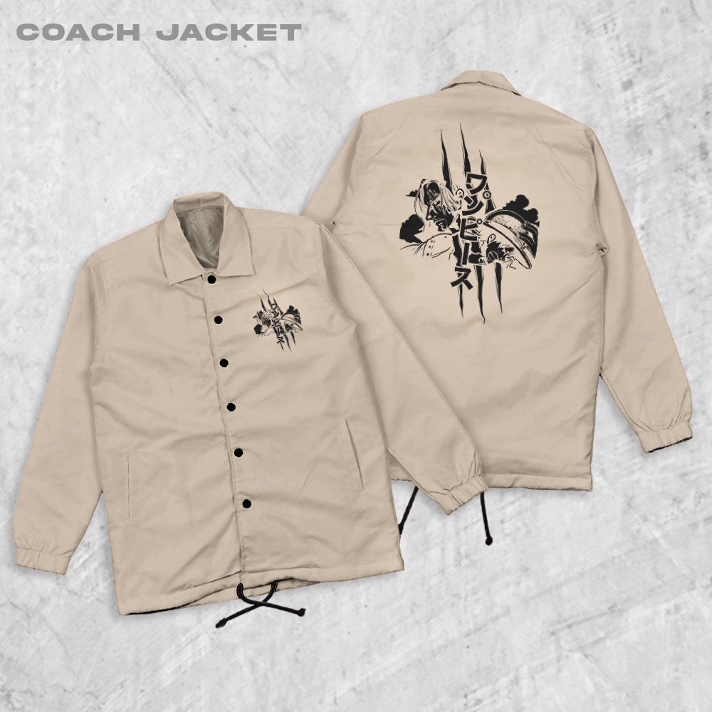 Fortglass One Piece Sanji Coach Jaket Polos Pria Jaket Parasut Unisex