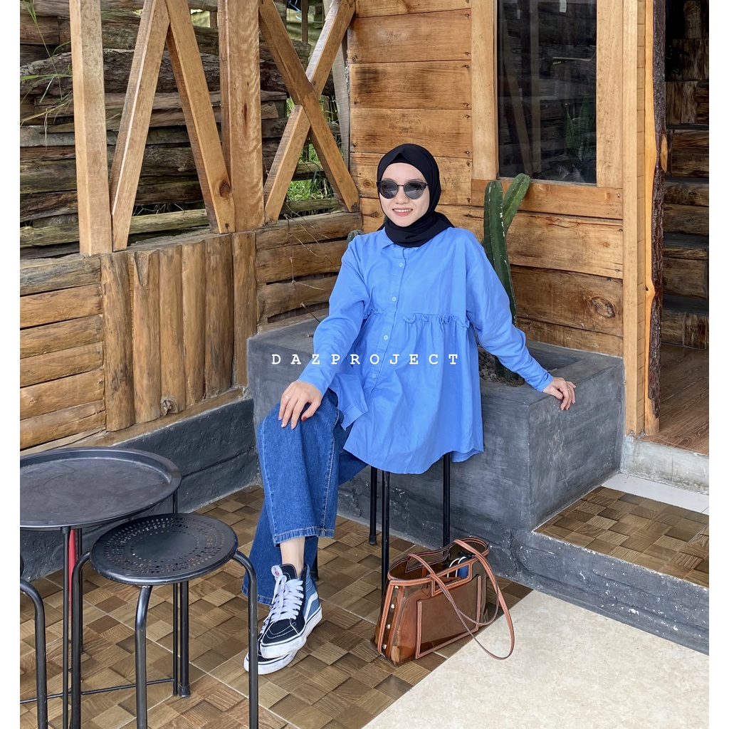 Darinda Rami Blouse Polos Linen Rami Kemeja Polos by Dazproject