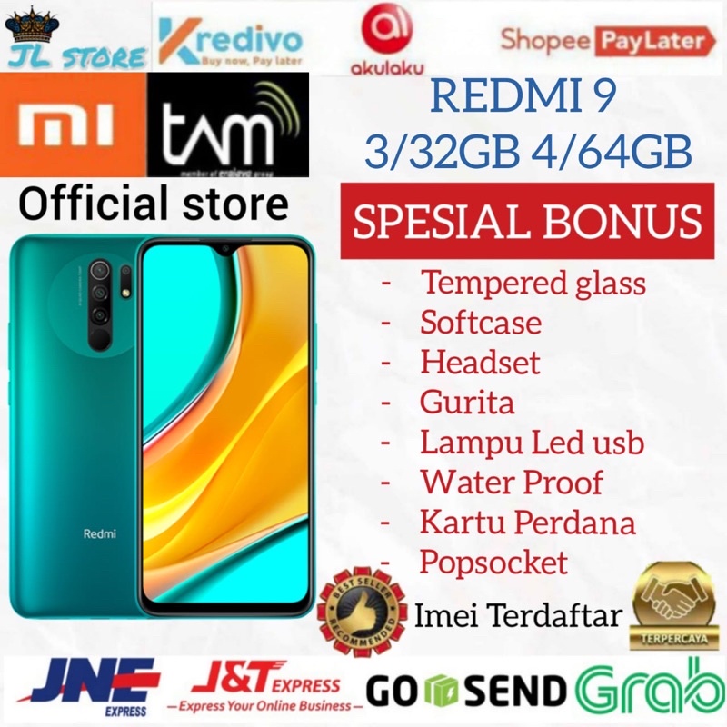 XIAOMI REDMI 9 RAM 3/32GB & 4/64GB GARANSI RESMI XIAOMI