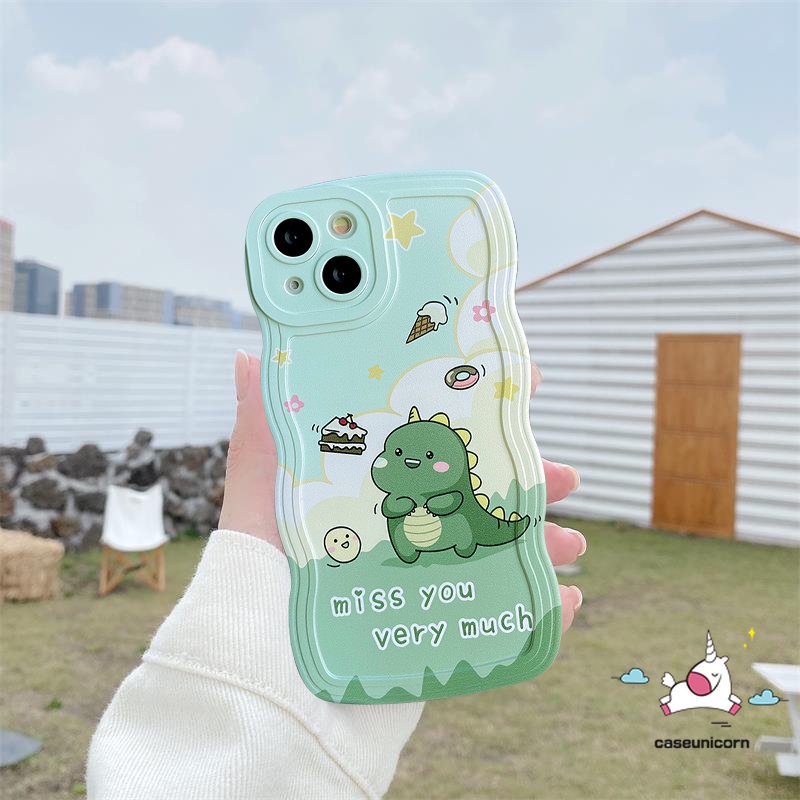 Soft Case TPU Motif Kartun Milk Tea Dinosaurus Untuk iPhone 6 6s 8 7 14 Plus 11 14 13 12 Pro Max XR X XS Max SE 2020