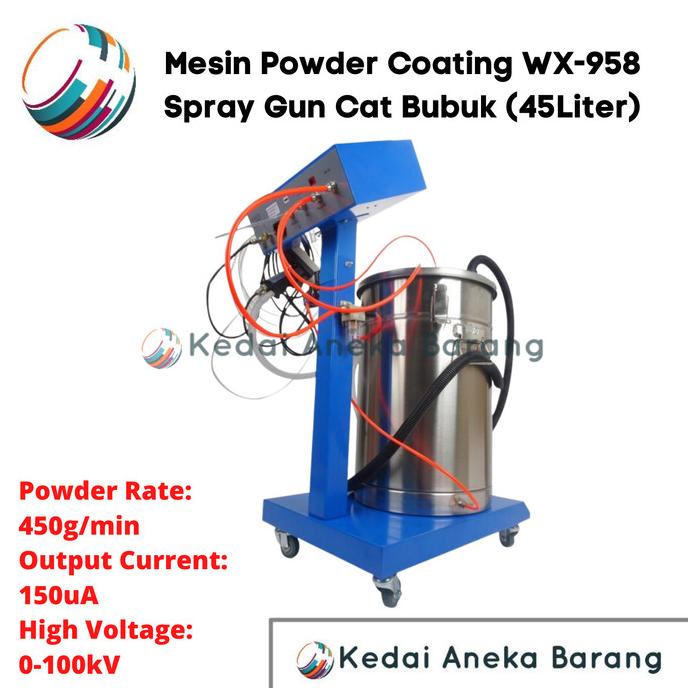 Jual Mesin Powder Coating Spray Gun Machine Oven Cat Bubuk Wx958 Wx958