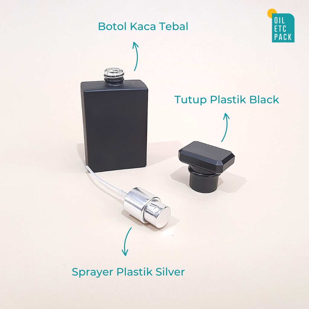 Botol CHNL Spray Parfum Black 30ML Drat/Putar  (TANPA ALAT) / Wadah Kosong Isi Ulang Minyak Wangi Travel Unik