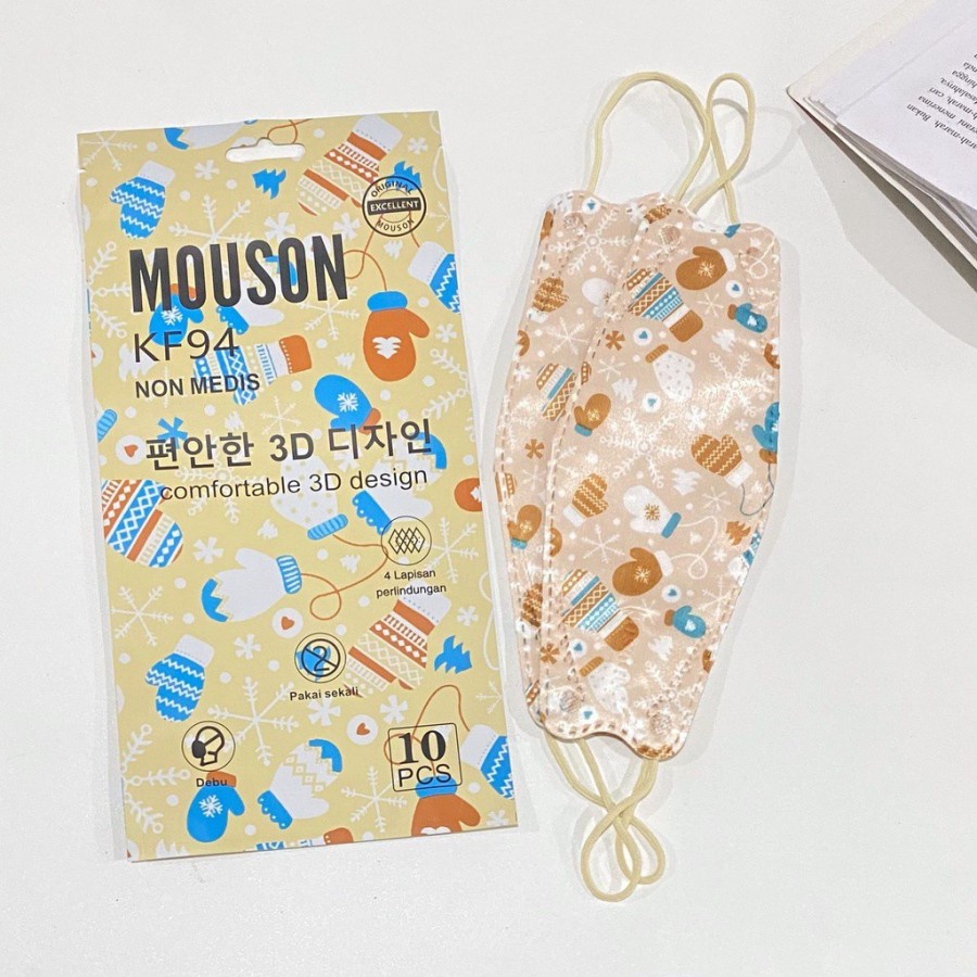 [NET] MASKER EARLOOP KF94 MOUSON NATAL ISI 10PCS (300) [HC]