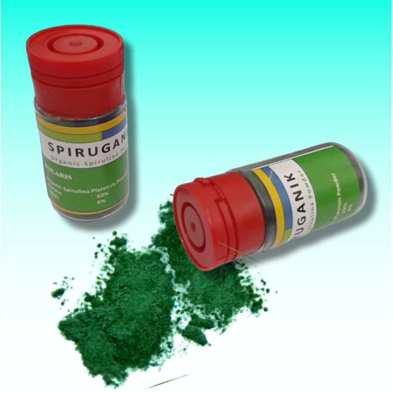 Spirulina Powder / Bubuk Pencerah Warna Ikan SPIRUGANIK BOTOL 10GR