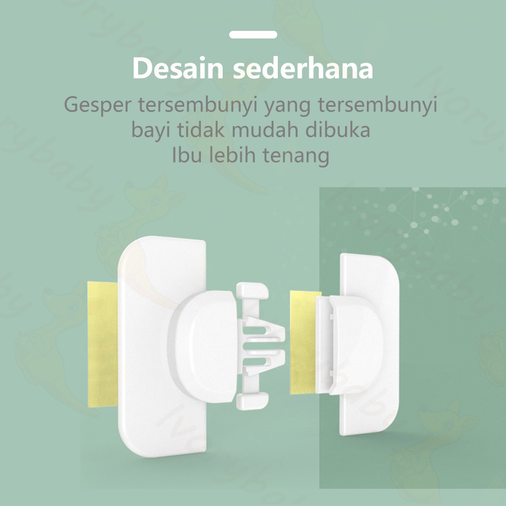 Ivorybaby Safety lock lemari Kunci kulkas pengaman anak Pengaman laci lemari pintu