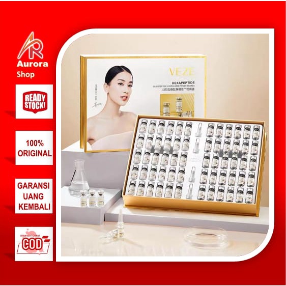 Veze Hexapeptide Set Serum Wajah Esensi AntiKerut Pelembab Pengecil Pori-pori