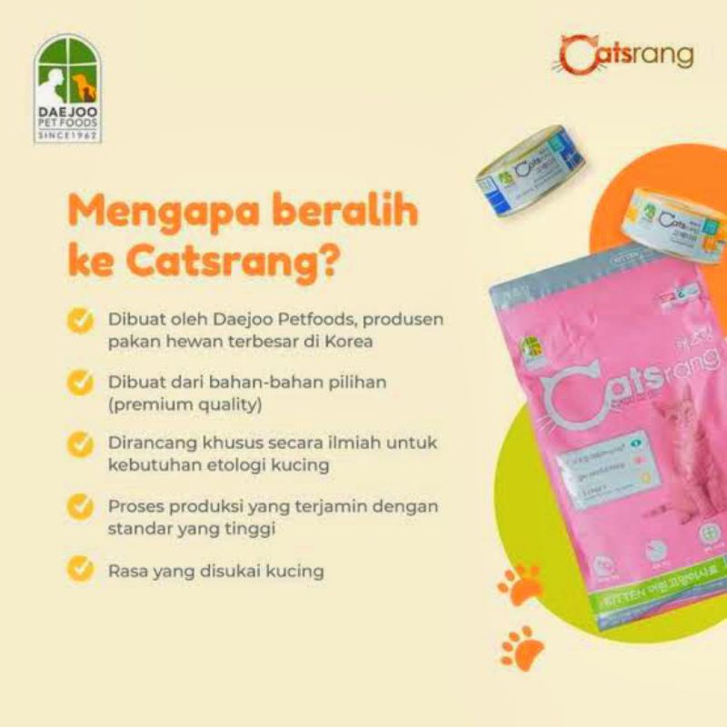 Catsrang Mom &amp; Baby Cat 2kg / Makanan Kucing Catsrang Mom &amp; Baby Cat 2kg