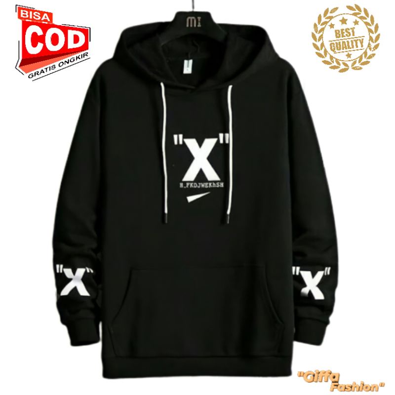 Sweater hoodie pria X hoodie (FREE MASKER&STICKER) jaket pria sweater cowok keren hoodie pria sweate