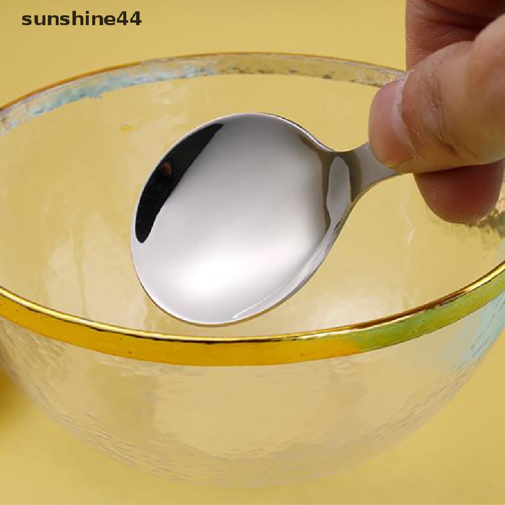 Sunshine Sendok Teh / Gula / Garam / Bumbu Bahan Stainless Steel Dengan Gagang Pendek