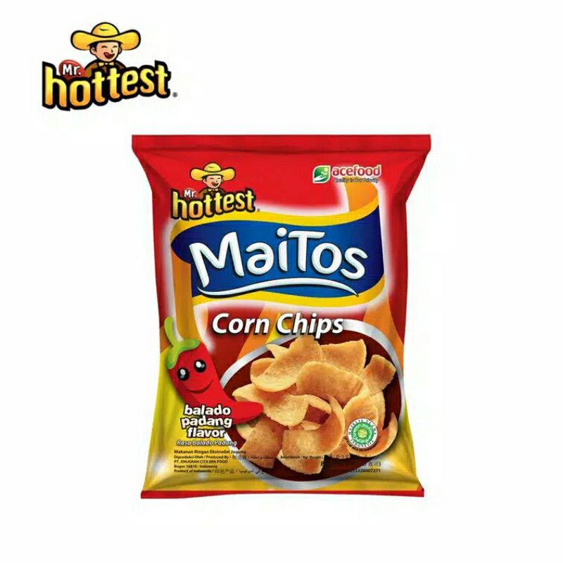 Mr. Hottest Maitos Corn Chips Rasa Balado Padang 65 gr