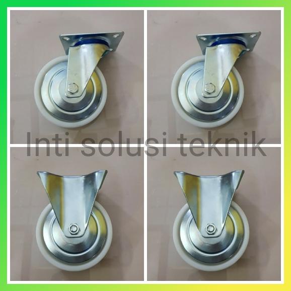 Roda Troli 6 Inch Nilon 1Set ( 2Hidup 2Mati ) Roda Rak Etalase