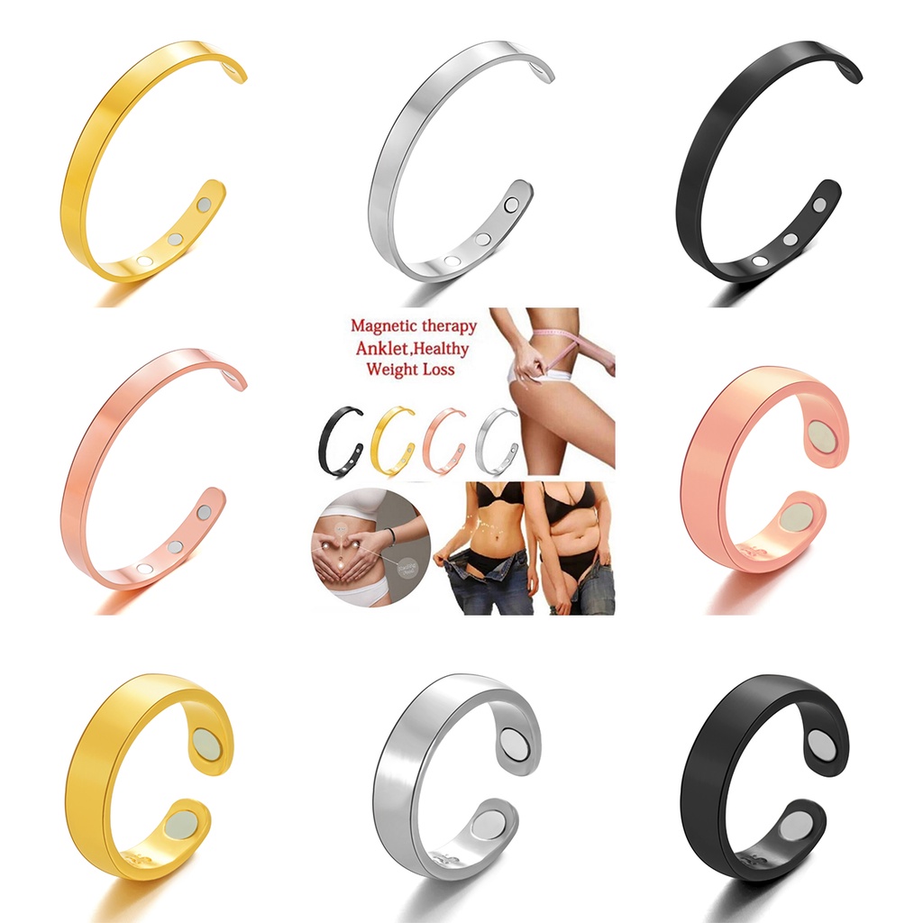 Gelang Kesehatan Magnetik Model Terbuka Warna Emas Perak Hitam Untuk Pria Dan Wanita