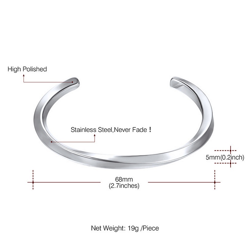 Gelang Model Terbuka adjustable Bahan stainless steel Aksen Berlian Gaya Korea Untuk Pria