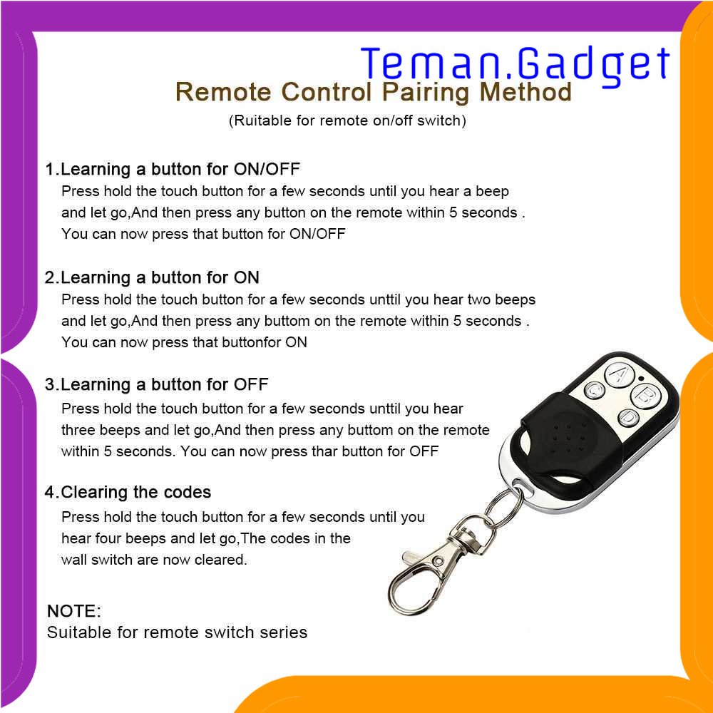 TG-LMP TaffLED Saklar Lampu Luxury Touch LED with Remote - XJG-DH001