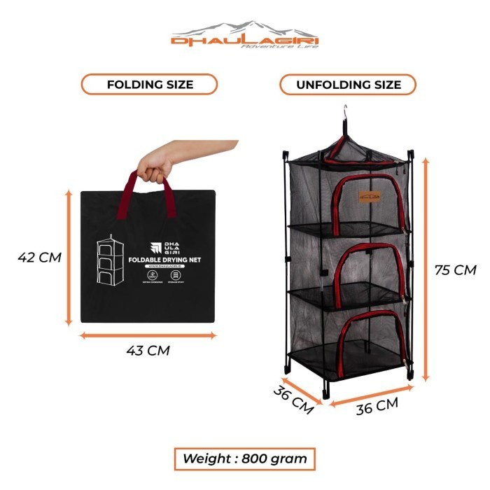 Foladable Drying Net Dhaulagiri Jemuran Lipat Jaring Camping Outdoor