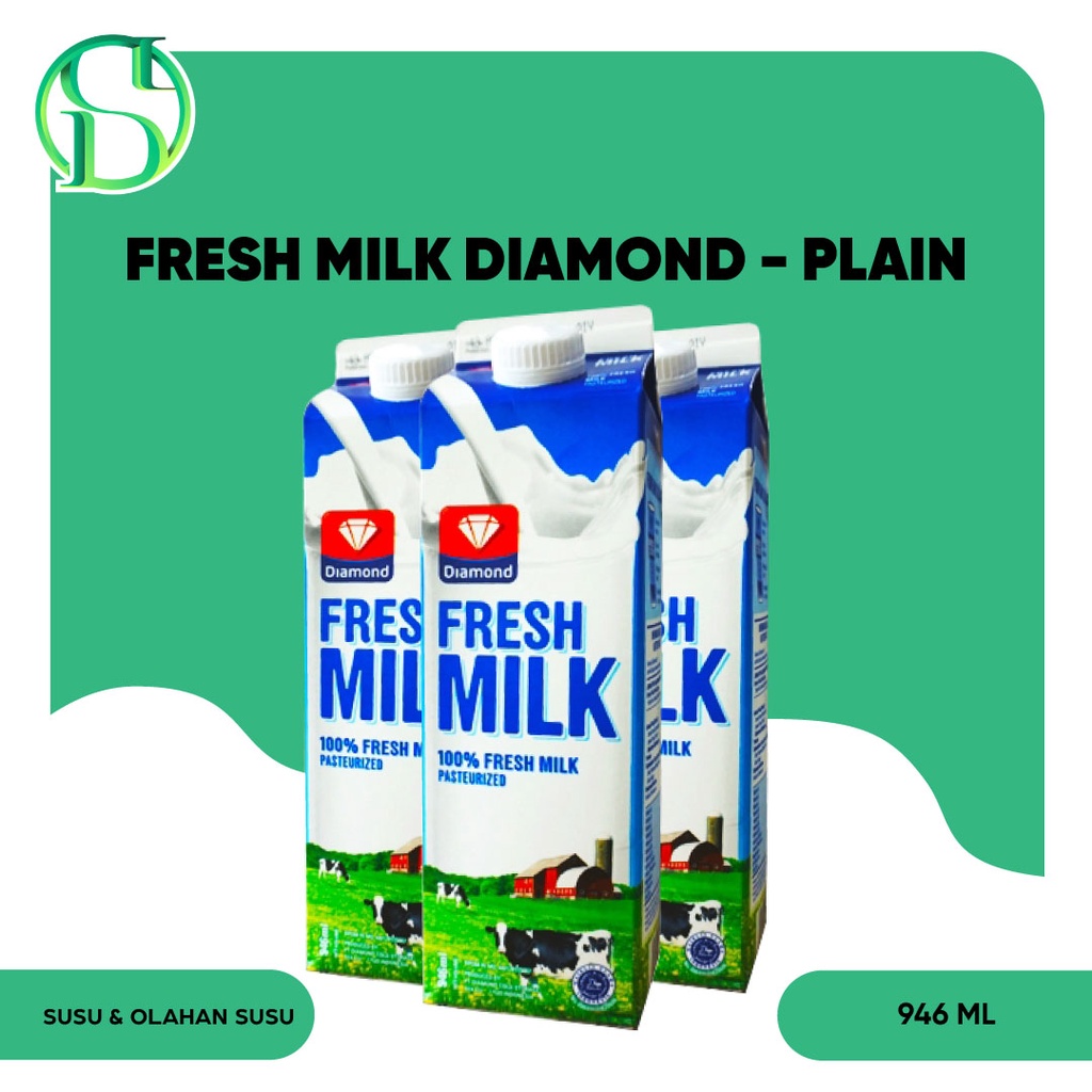Fresh Milk Diamond | Susu Diamond | Pasteurisasi Diamond 946 ml