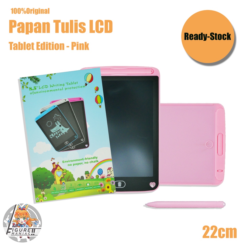 Papan Tulis LCD - Colorful 22 CM LCD Writing Tablet Mainan Anak Tulis Hapus Board Digital Pad Edukasi Pen Gambar5 Warna Premium Import edition