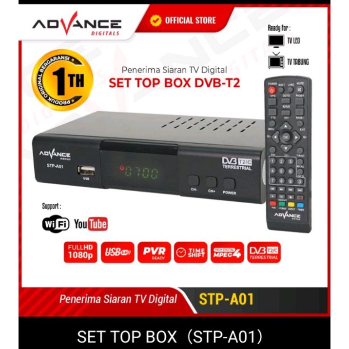 Jual Advance STB Set Top Box TV Digital Receiver Penerima Siaran Full ...