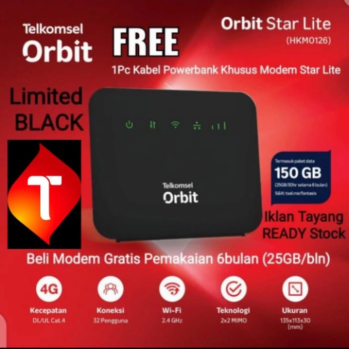 Telkomsel Orbit Star Lite (HKM0126) Router/ Modem/ Wifi 4G High Speed