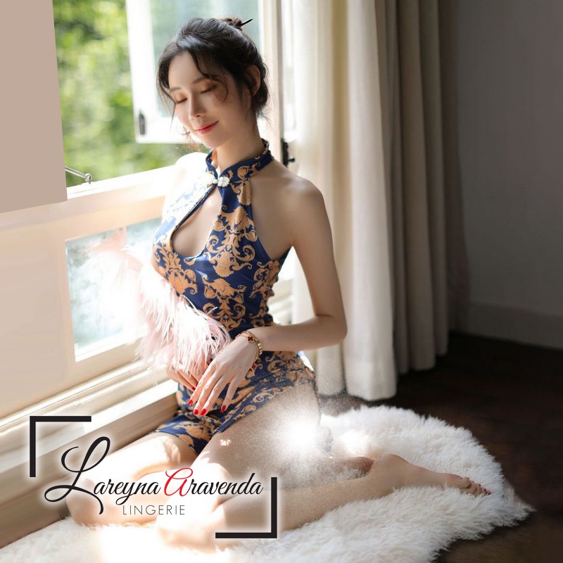 Lareyna Aravenda Set Lingerie + CD Jumbo Fit M/L/XL/XXL/XXXL Model Costume Cheongsam Batik LG534