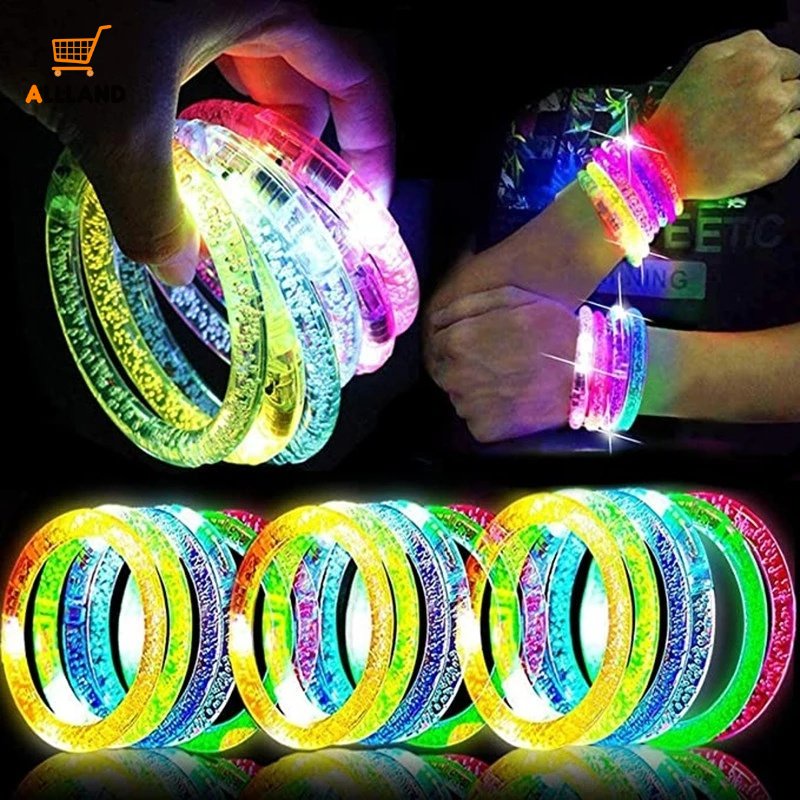 Gelang Pesta Menyala Kedip Nyala LED/ Warna Acak Glow In The Dark Neon Bangle Neon Fluorescence/Koncer Warna Warni Bercahaya Bercahaya