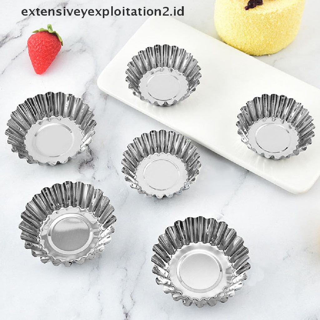 10pcs Cetakan Kue Tart Mini Bahan Stainless Steel