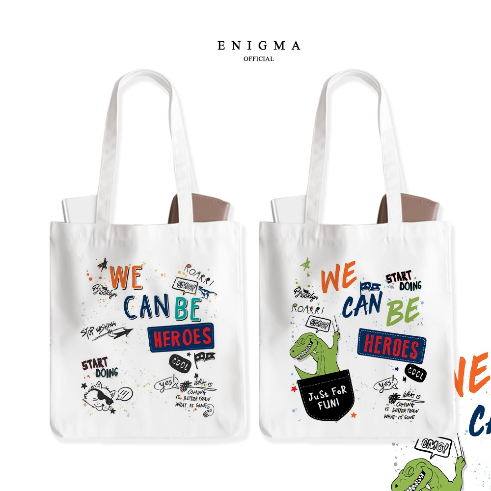 PROMO TOTEBAG KANVAS TAS WANITA AESTHETIC ORIGINAL ENIGMA