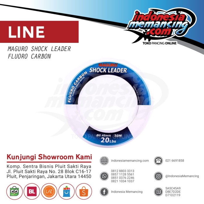 Senar Maguro Fluro Carbon Shock Leader 50M - 20Lb