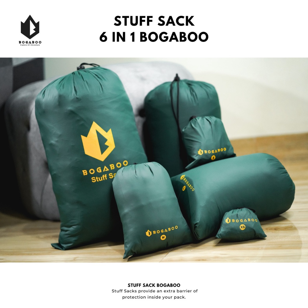 Tas serut stuff sack bogaboo 6 in 1 waterproof bogaboo - kantong 6 in 1 - Tempat sleeping bag bogaboo - kantong flysheet - kantong matras